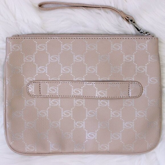 Bebe Alexis Pink Wristlet Silver Tone Clutch - Picture 7 of 10